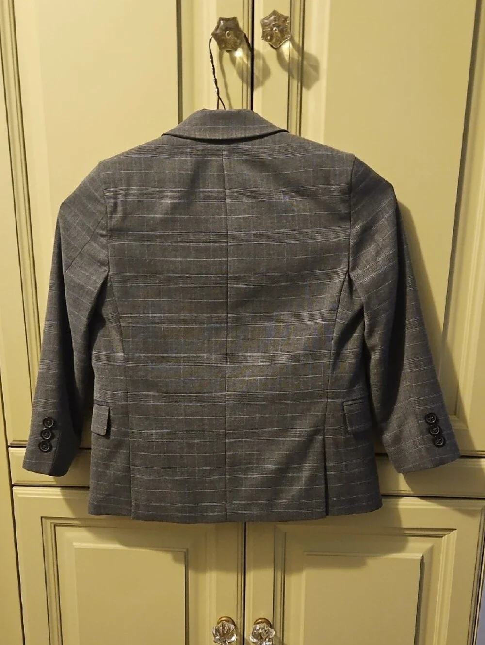 Ralph Lauren Blue-Gray Windowpane Boys' Two-Button Suit Jacket & Pant Set, Sz 6